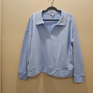 NWOT T by Talbots Women's Cozy Crush Johnny Collar Tunic Pullover Top Size XL